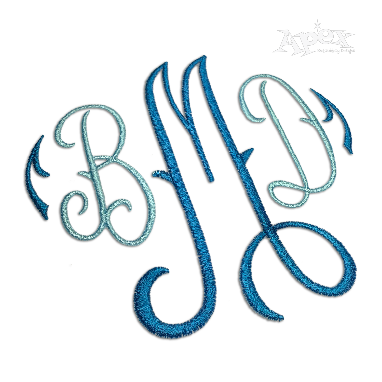 Mia Outline 2-Color Monogram Embroidery Font